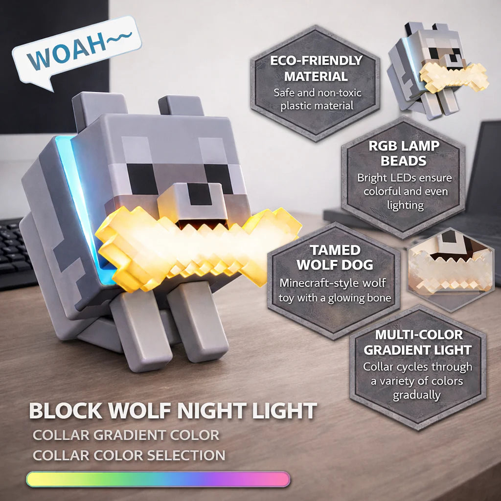 Pixel Wolf Lamp