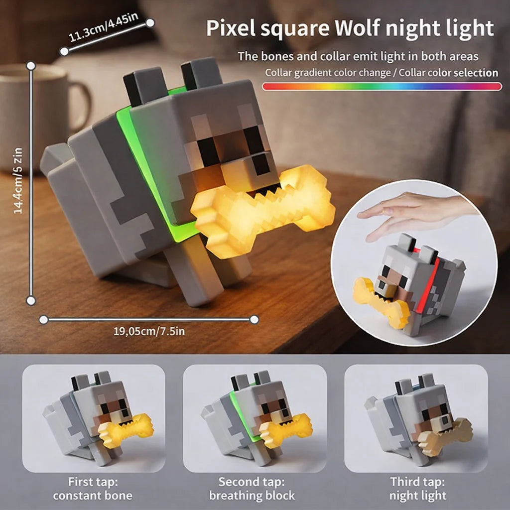 Pixel Wolf Lamp